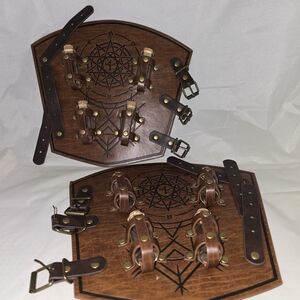 Medieval Embossed Alchemy Bracers with cork vials. NEW LARP Cosplay
